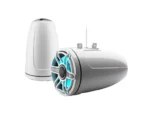 JL Audio M6 Series 8.8" Enclosed Tower Coaxial System w/Gloss White Sport Grille & Transflective™ LED Lighting - M6-880ETXv3-Gw-S-GwGw-i