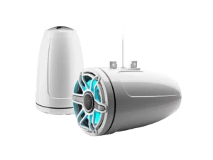 JL Audio M6 Series 8.8" Enclosed Tower Coaxial System w/Gloss White Sport Grille & Transflective™ LED Lighting - M6-880ETXv3-Gw-S-GwGw-i