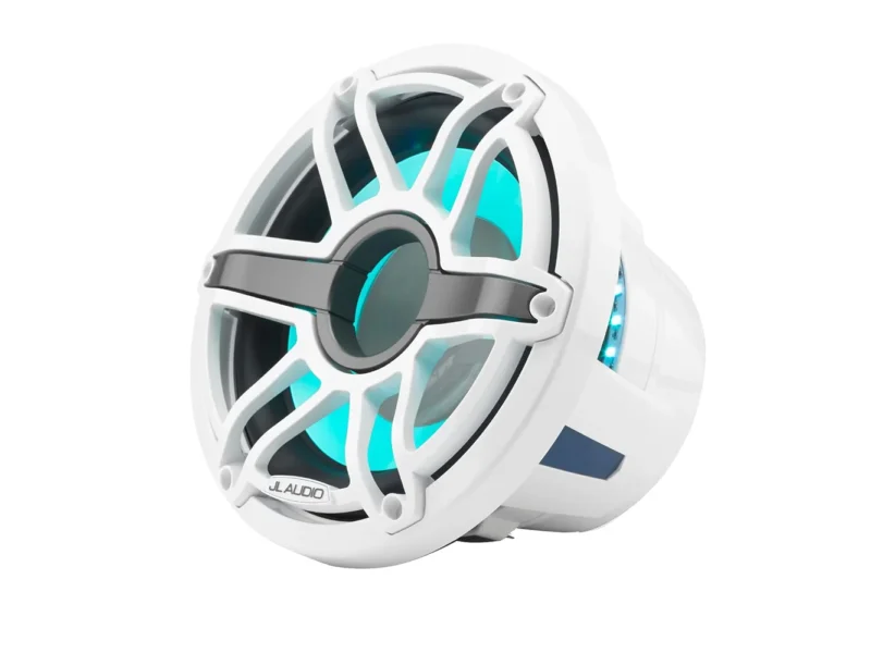JL Audio M6 10" Marine Subwoofer w/Gloss White Sport Grille & Transflective™ LED Lighting - M6-10W-S-GwGw-i-4