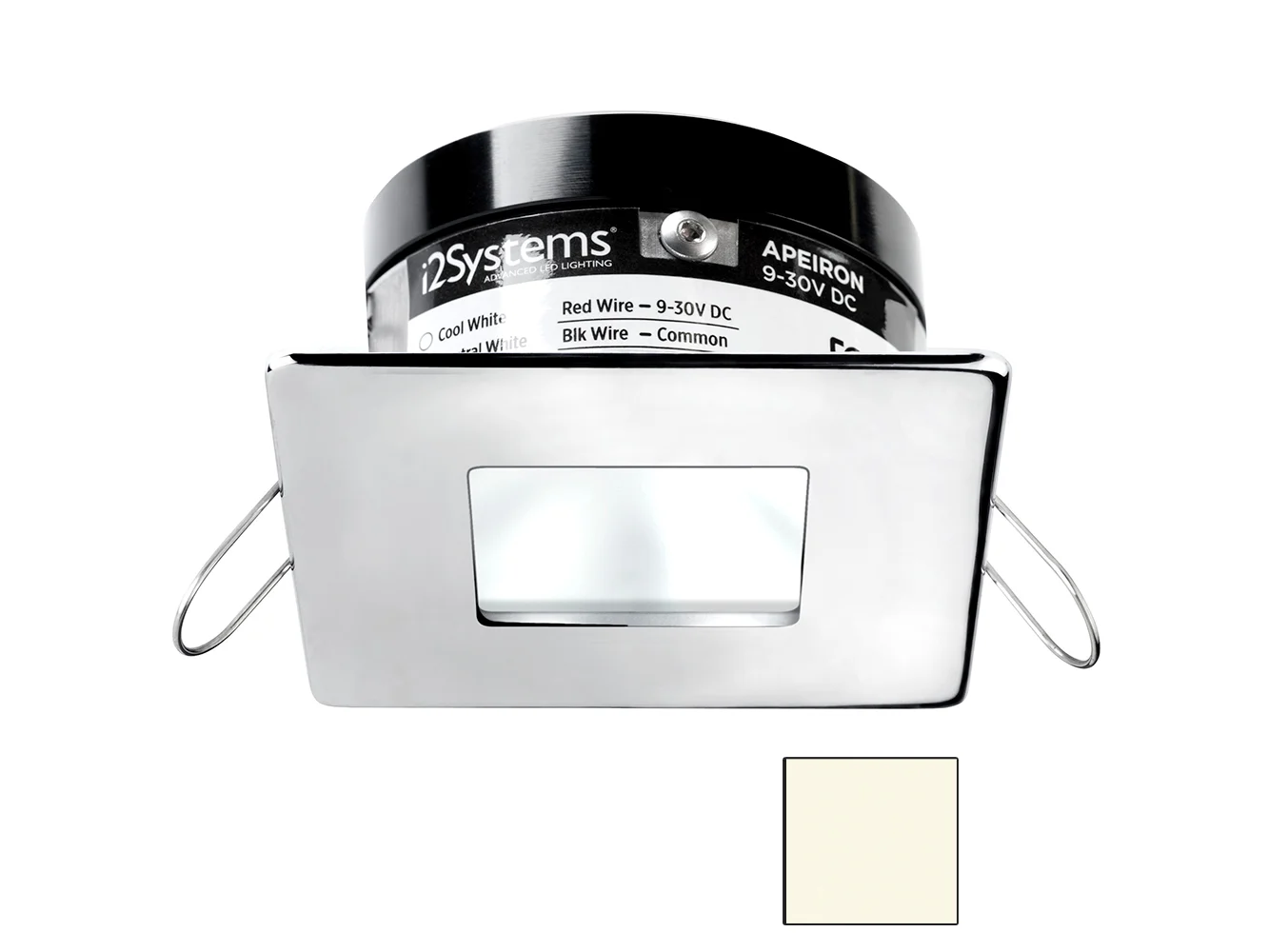 i2Systems Apeiron A503 3W Spring Mount Light - Square/Square - Neutral White Polished Chrome Finish