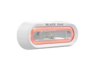 Black Oak Low Pro™ Off Road Spreader Light - Bracket Mount - White Housing - Red LED