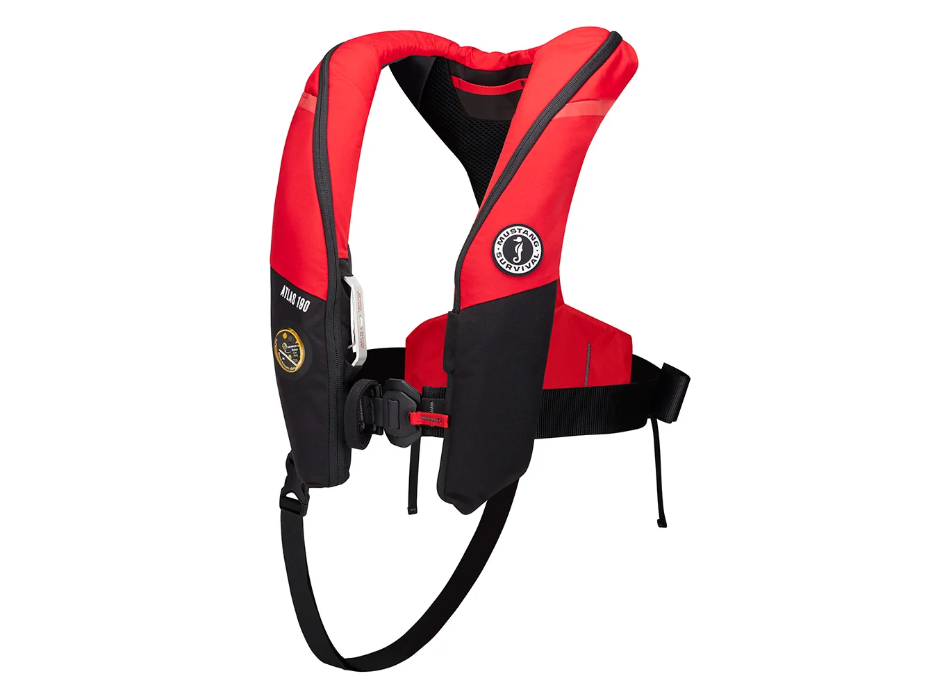 Mustang Atlas 190 DLX Open Ocean Inflatable PFD - Red/Black