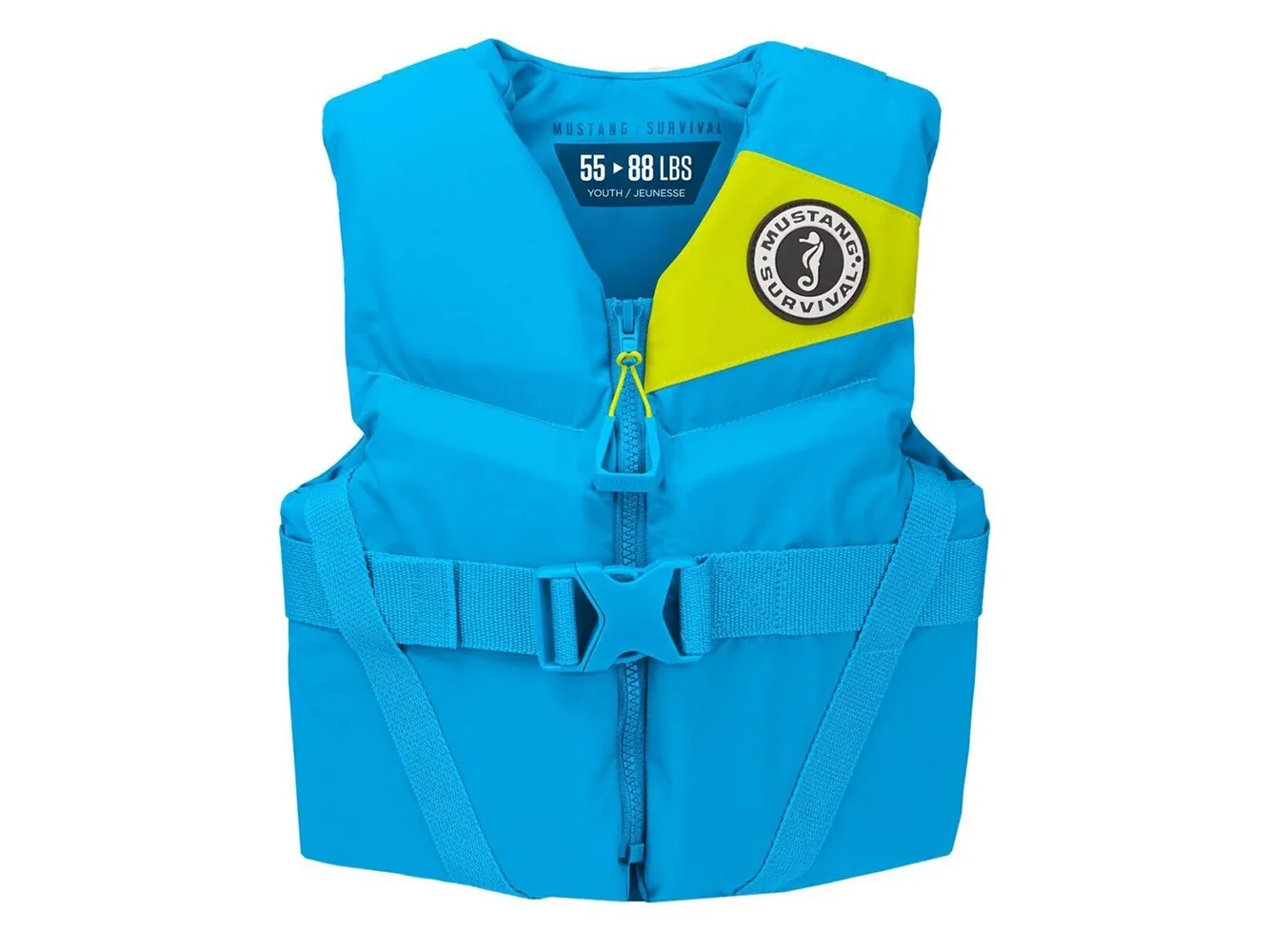 Mustang Youth REV Foam Life Vest - Azure Blue