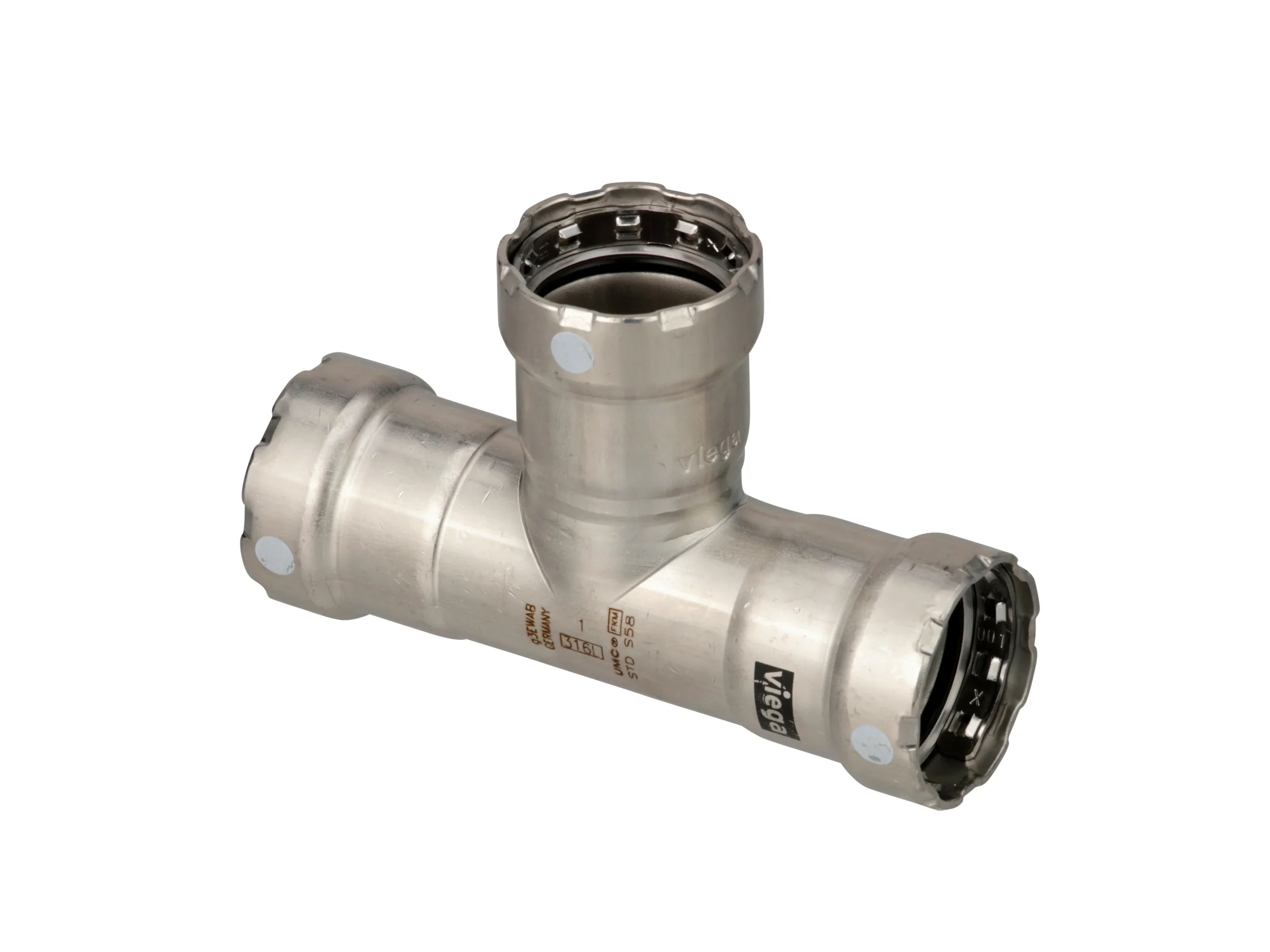 Viega MegaPress® FKM 1-1/4" x 1-1/4" x 1/4" Tee - Carbon Steel