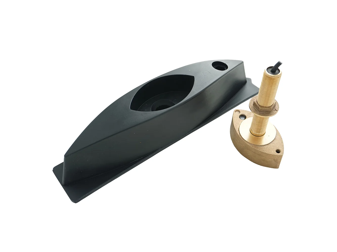 Echonautics Bronze Stem Thru-Hull CW Dual-Frequency Transducer w/Fairing Block - 600W, 50/200 kHz