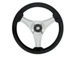 Uflex - Tavolara - 13.8" Black Polyurethane Steering Wheel w/Silver Spokes & X62 Hub