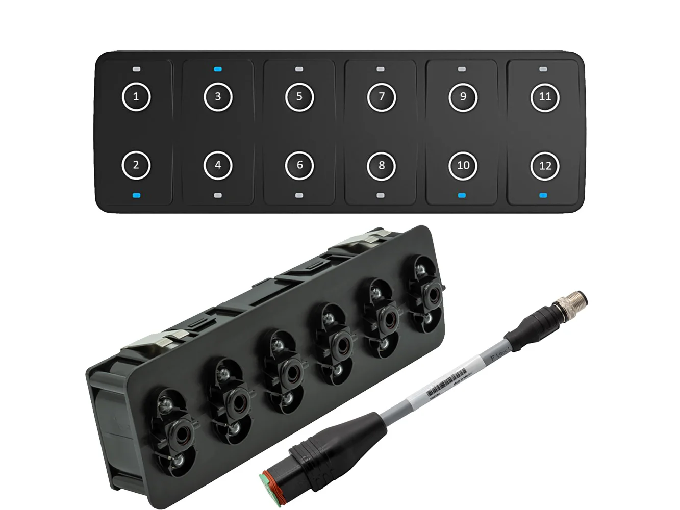 Maretron CKM12 Keypad w/CKM to NMEA 2000® Adapter Cable - 0.2M (Horizontal Orientation)