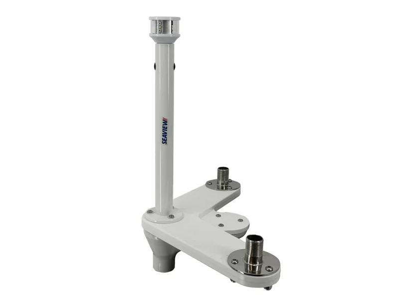 Seaview Triple Mount Adapter w/C5 Certified LED Light 12" Post & Threaded 1"-14 Thread Bases f/GPS Units