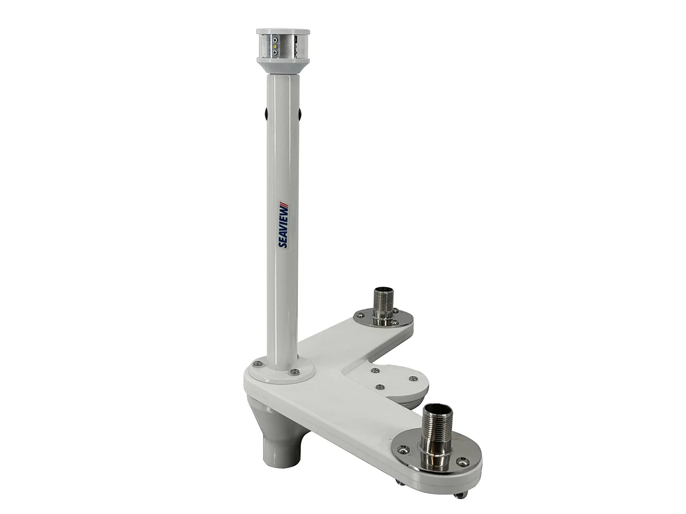 Seaview Triple Mount Adapter w/C5 Certified LED Light 12" Post & Threaded 1"-14 Thread Bases f/GPS Units