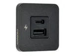 Scanstrut TILE USB-A/USB-C Interior Charging Socket - 12/24V - Black Bezel