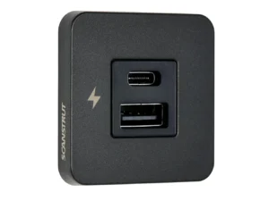 Scanstrut TILE USB-A/USB-C Interior Charging Socket - 12/24V - Black Bezel