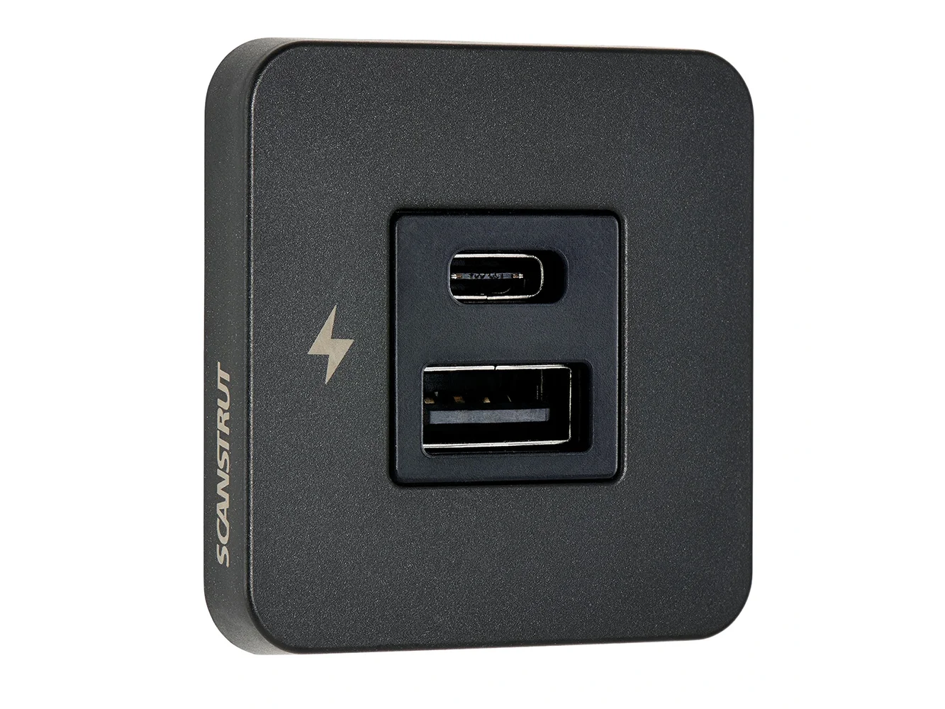 Scanstrut TILE USB-A/USB-C Interior Charging Socket - 12/24V - Black Bezel