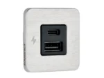 Scanstrut TILE USB-A/USB-C Interior Charging Socket - 12/24V - Stainless Steel Bezel