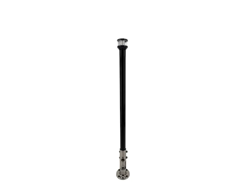 Seaview 12" Manually Folding Light Post w/316 Stainless Steel Base & LTBLED12C5 Navigation Light - Black