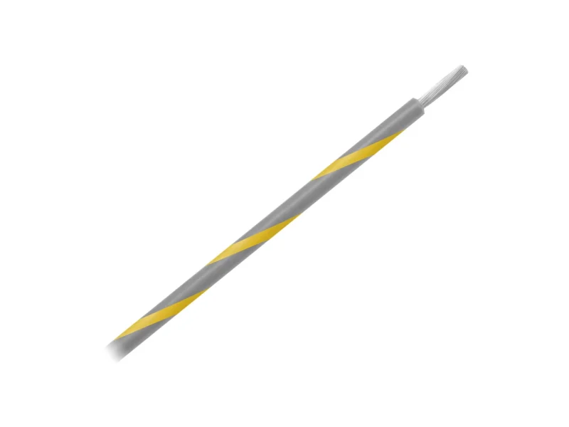 Pacer 14 AWG Gauge Striped Marine Wire 500' Spool - Grey w/Yellow Stripe