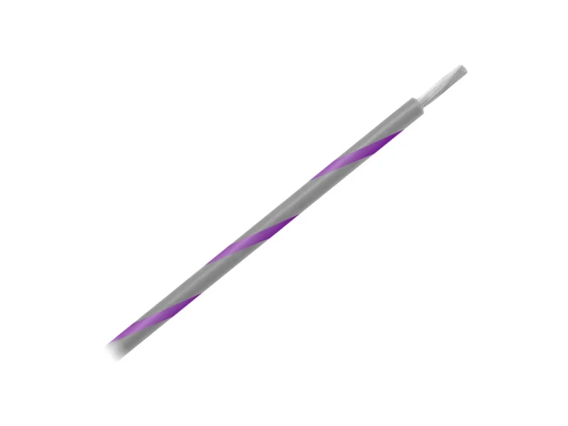 Pacer 14 AWG Gauge Striped Marine Wire 500' Spool - Grey w/Violet Stripe