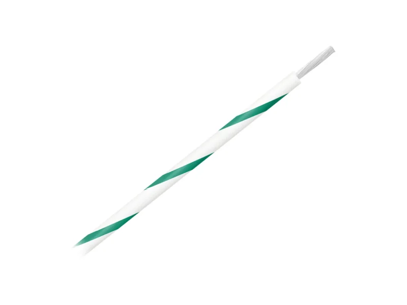Pacer 14 AWG Gauge Striped Marine Wire 500' Spool - White w/Green Stripe