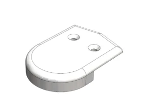 TACO 2" Rub Rail End Cap - White