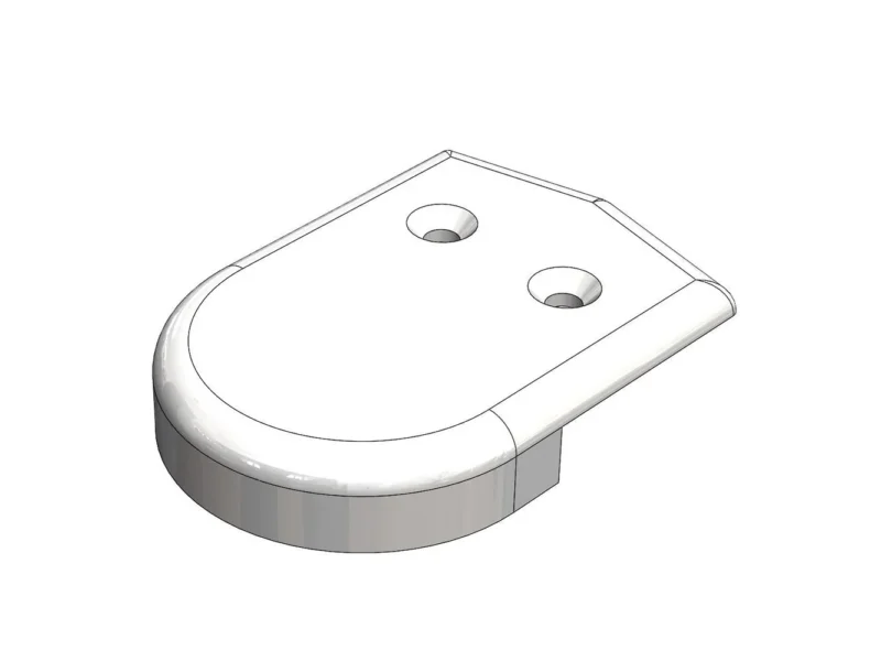TACO 2" Rub Rail End Cap - White