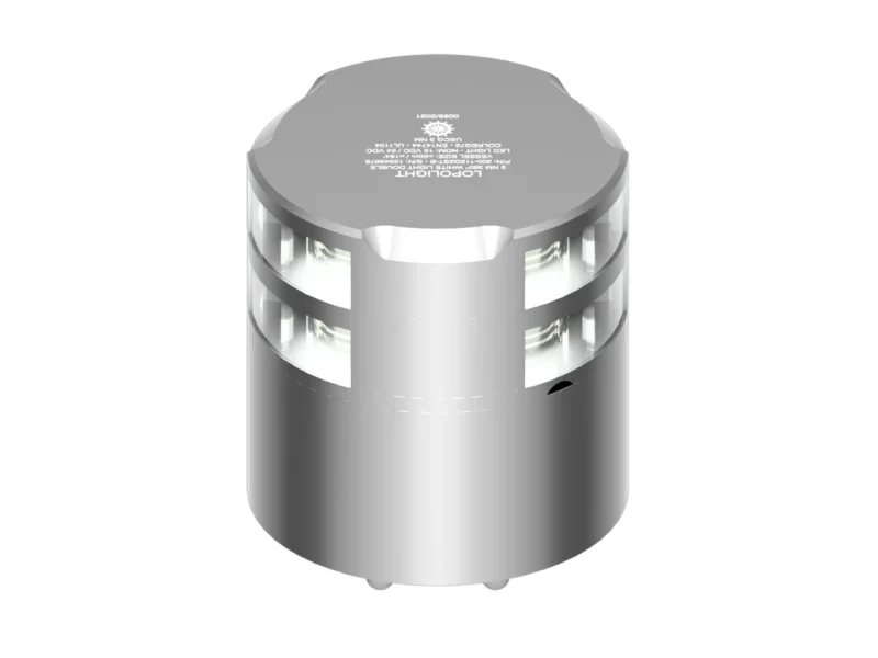 Lopolight 360° Double-Stacked 3nm Masthead Light - Silver Anodized