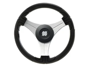 Uflex Ustica 13" Steering Wheel - Black - Polyurethane w/Silver Spokes & X62 Hub