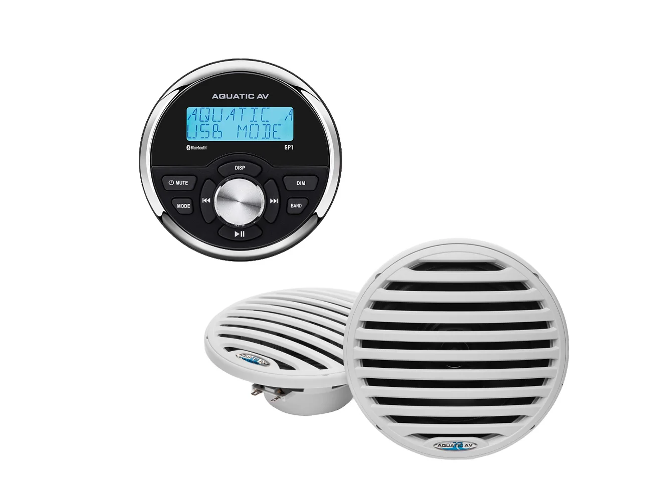 Aquatic AV GP1 Essentials w/GP1 Gauge Stereo & Economy 6.5" Speaker - White