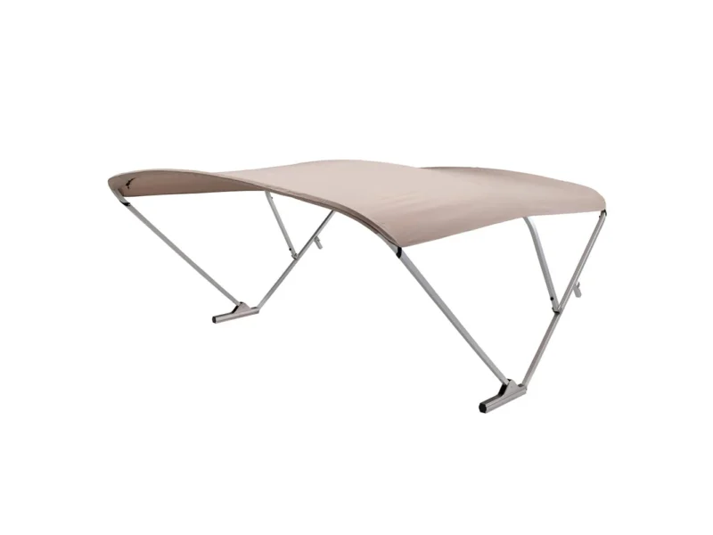 SureShade Power Bimini - Clear Anodized Frame - Beige Fabric