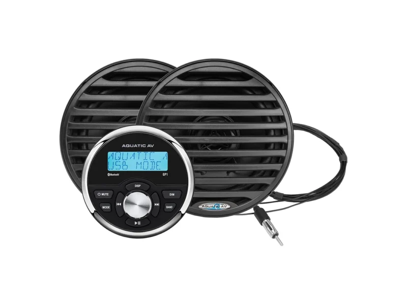 Aquatic AV GP1 Gauge Stereo & Economy 6.5" Speakers - Black (Pair)