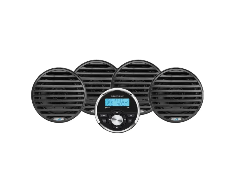 Aquatic AV Economy Gauge Stereo/Speakers Kit - Black