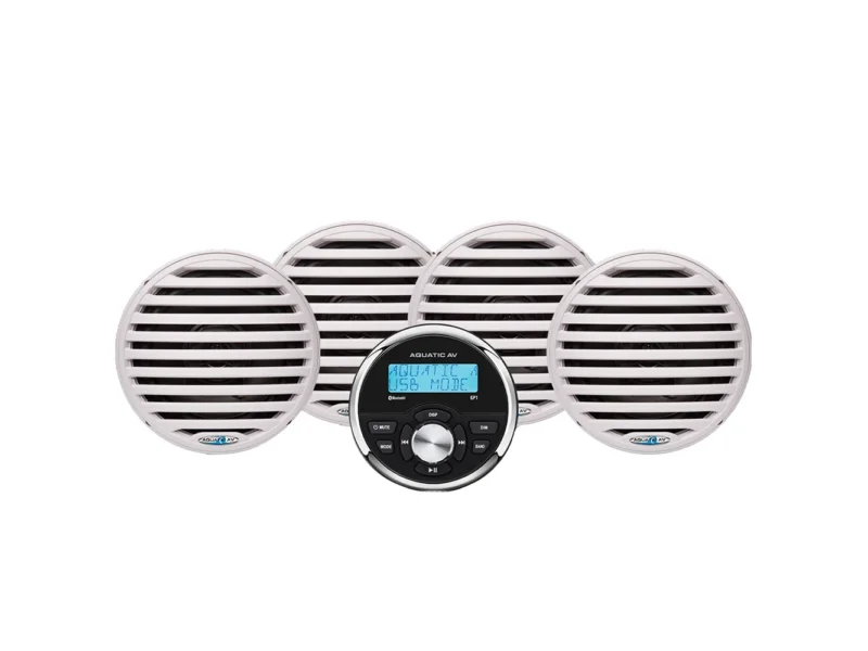 Aquatic AV Economy Gauge Stereo/Speakers Kit - White