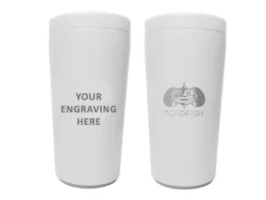 Toadfish Custom Engraved Non-Tipping Can Cooler 2.0 - White (MINIMUM ORDER QUANTITY OF 25)
