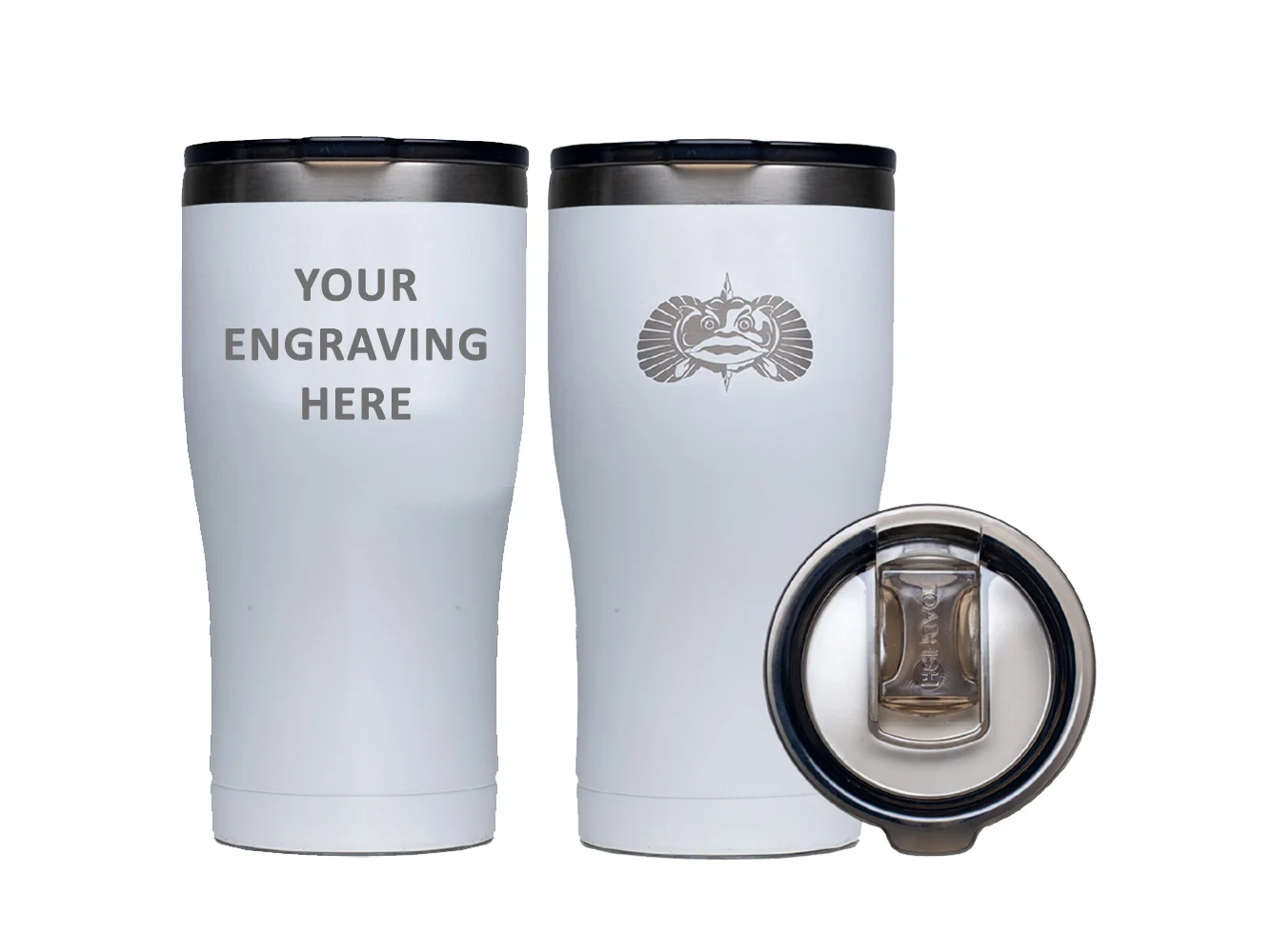 Toadfish Custom Engraved Non-Tipping 20oz Tumbler - White (MINIMUM ORDER QUANTITY OF 25)
