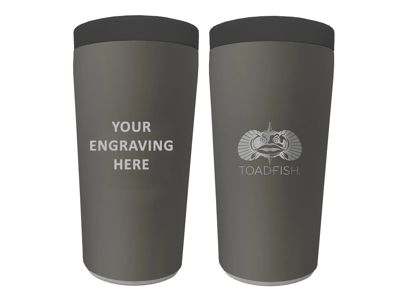 Toadfish Custom Engraved Non-Tipping Can Cooler 2.0 - Graphite (MINIMUM ORDER QUANTITY OF 25)