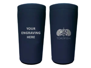 Toadfish Custom Engraved Non-Tipping Can Cooler 2.0 - Navy (MINIMUM ORDER QUANTITY OF 25)