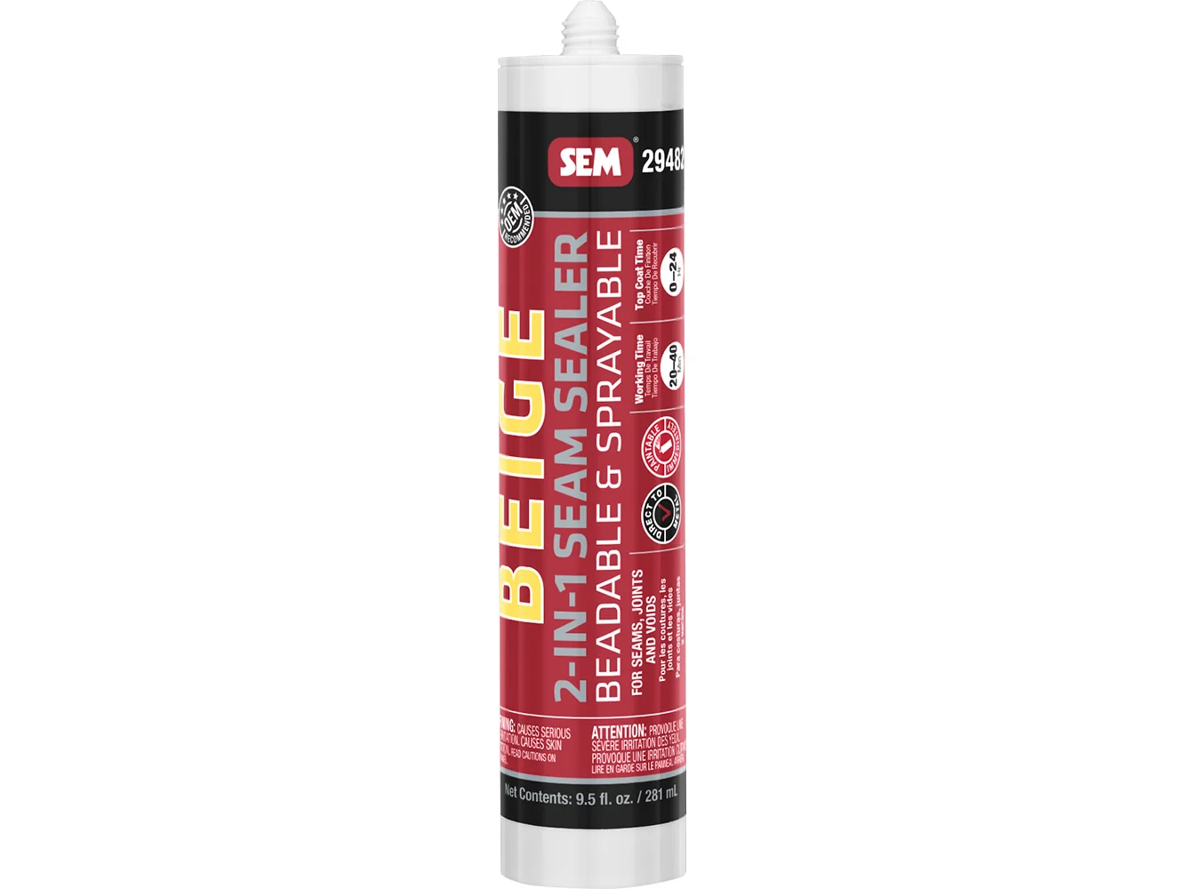 SEM 2-IN-1 Seam Sealer - 9.5oz Tube - Beige