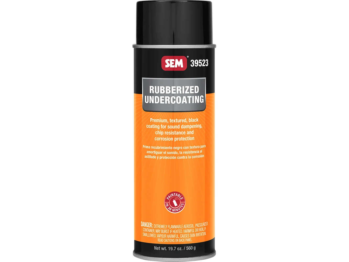 SEM Rubberized Undercoating - 24oz Aerosol Can - Black