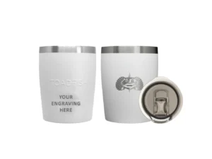 Toadfish Custom Engraved Non-Tipping 10oz Rocks Tumbler - White (MINIMUM ORDER QUANTITY OF 25)