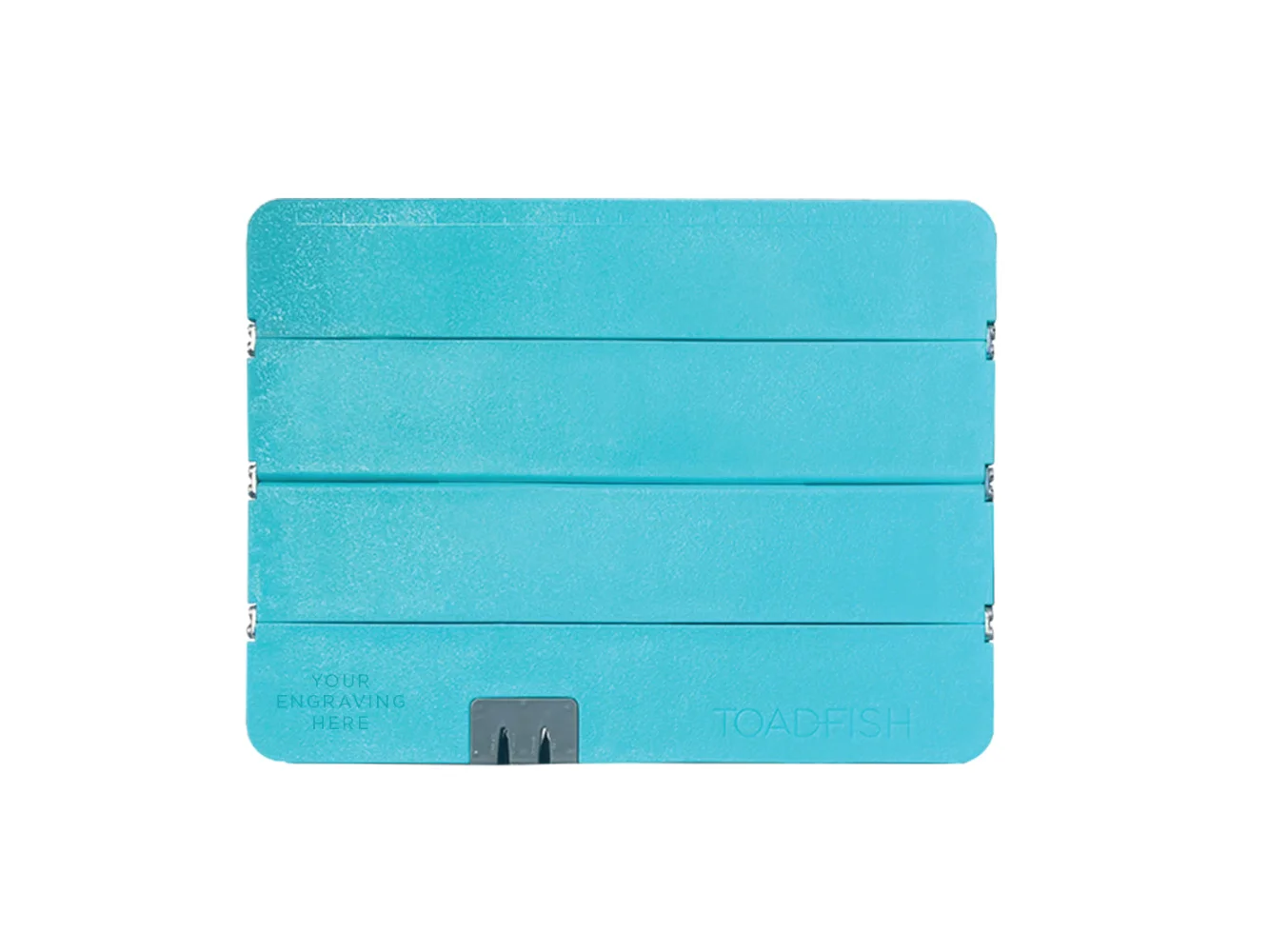Toadfish Custom Engraved Stowaway Folding Cutting Board w/Built-In Knife Sharpener - Teal (MINIMUM ORDER QUANTITY OF 25)