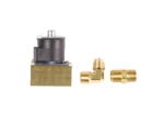 Trident Marine 12VDC Low-Pressure Brass Solenoid Shut-Off Valve 3/8" Female Ports & 2 Brass Connection Fittings