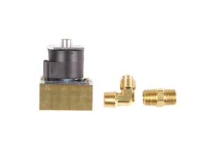 Trident Marine 12VDC Low-Pressure Brass Solenoid Shut-Off Valve 3/8" Female Ports & 2 Brass Connection Fittings