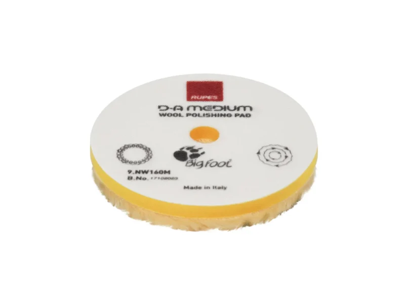 RUPES D-A Medium Wool Polishing Pad 80mm - Yellow