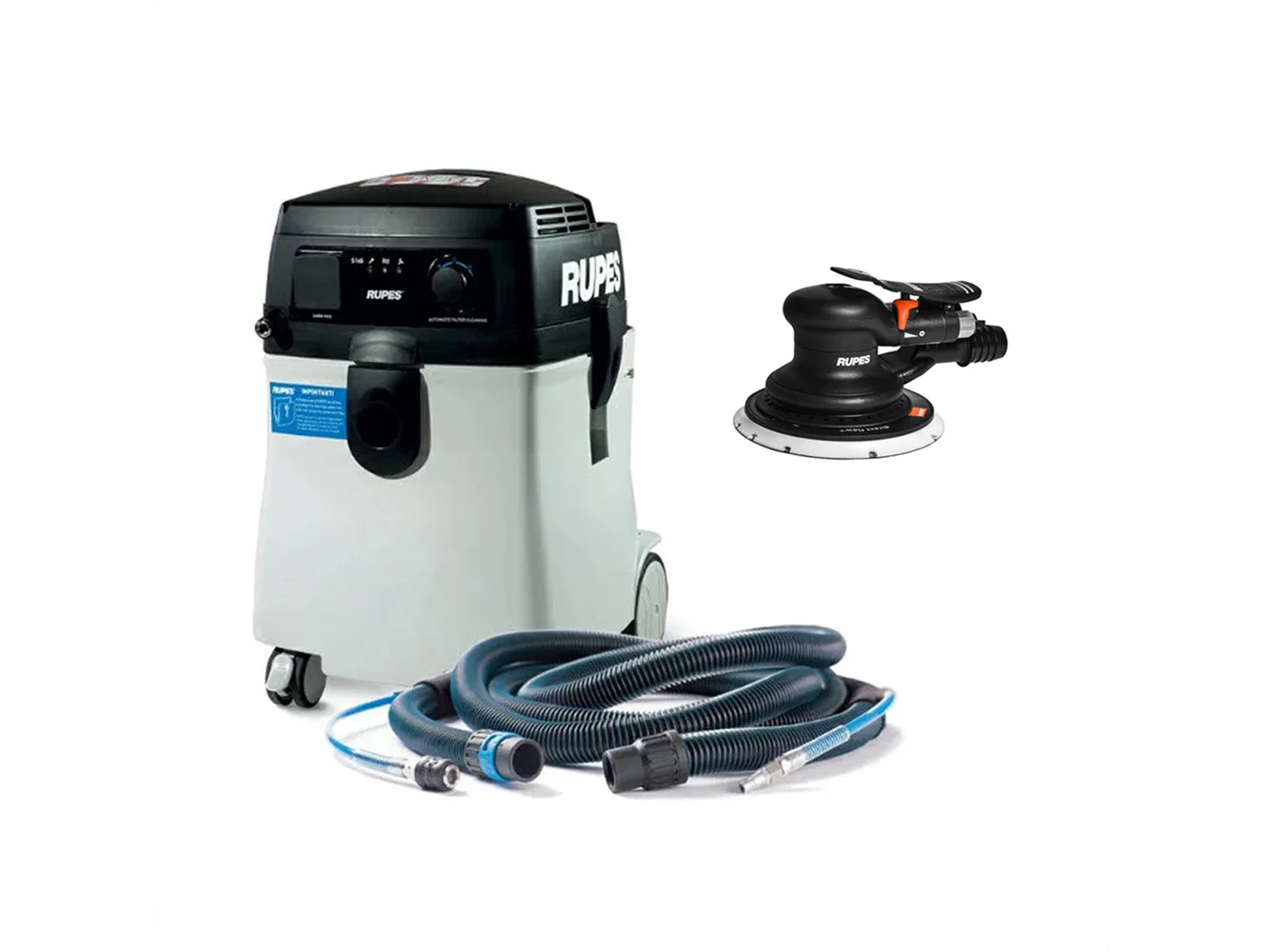 RUPES S245 Portable Vacuum Long Hose Kit w/RH356A Skorpio Sander