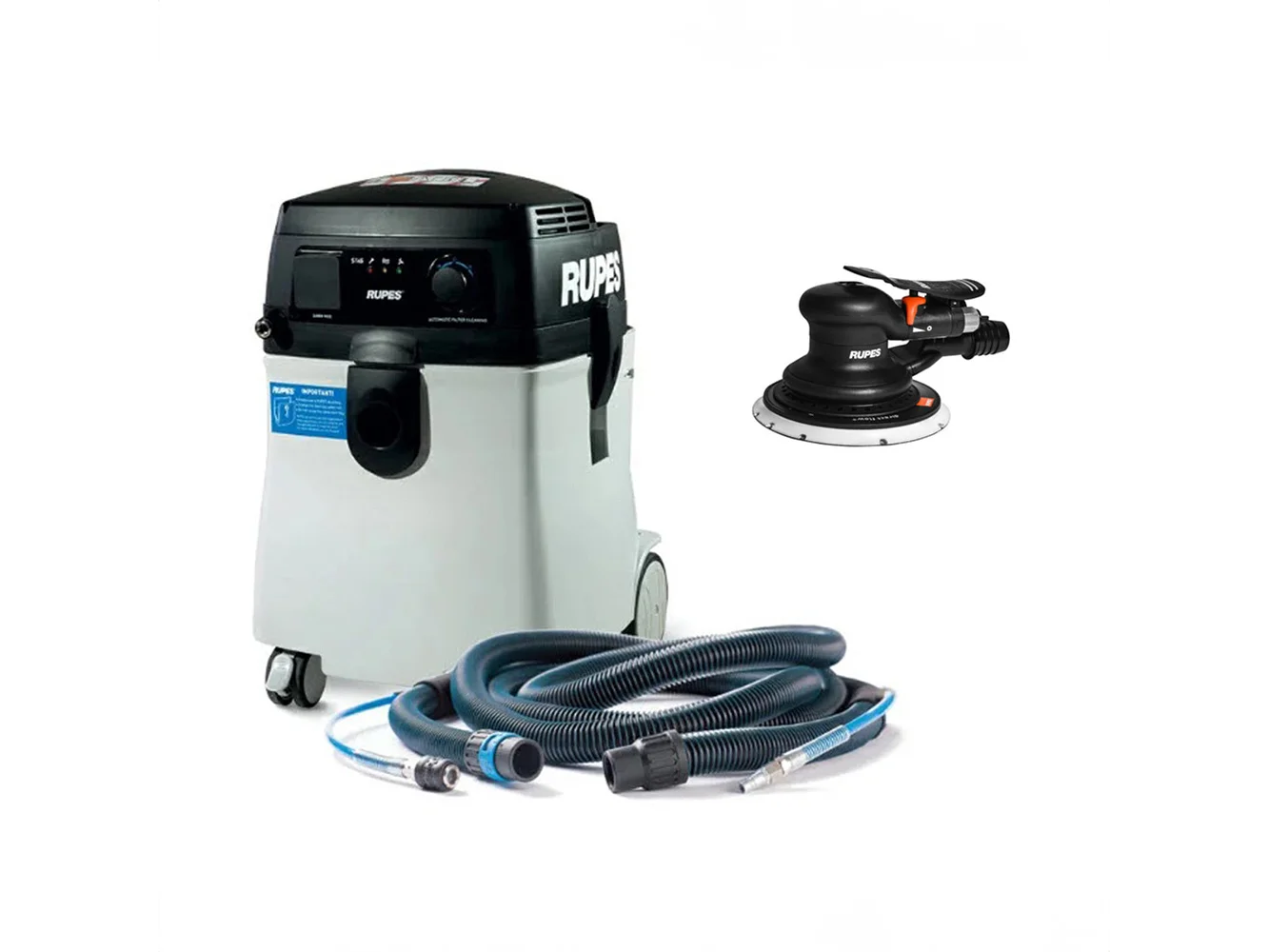 RUPES S245 Portable Vacuum Long Hose Kit w/RH359A Skorpio Sander