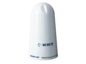 Scout Wave 4" White TV Antenna Omnidirectional 25dB Gain w/10M, 75 ohms, Cable