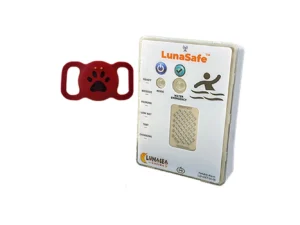Lunasea Water Activated Pet Safety RF Transmitter w/Rechargeable Alarm Receiver - Red