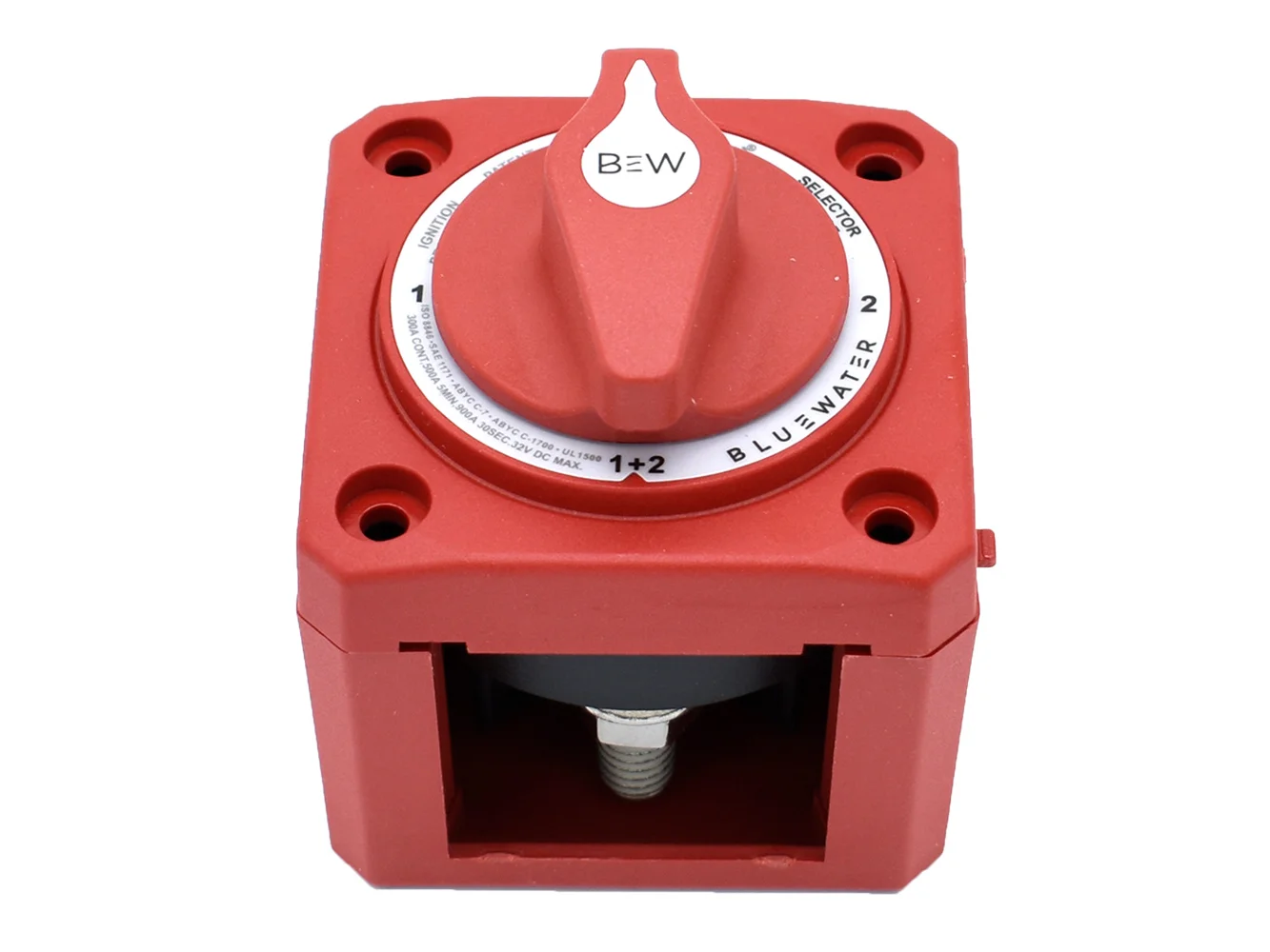 Bluewater Off/1/2/Both Battery Switch - Surface Mount - Red