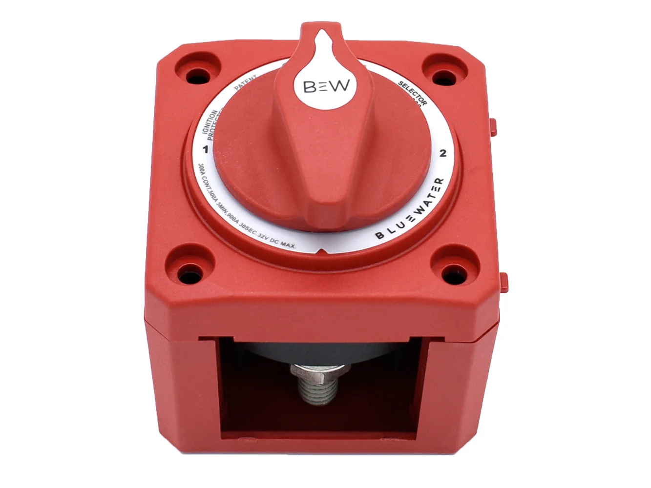 Bluewater OFF/1/2 Battery Switch - Surface Mount - Red