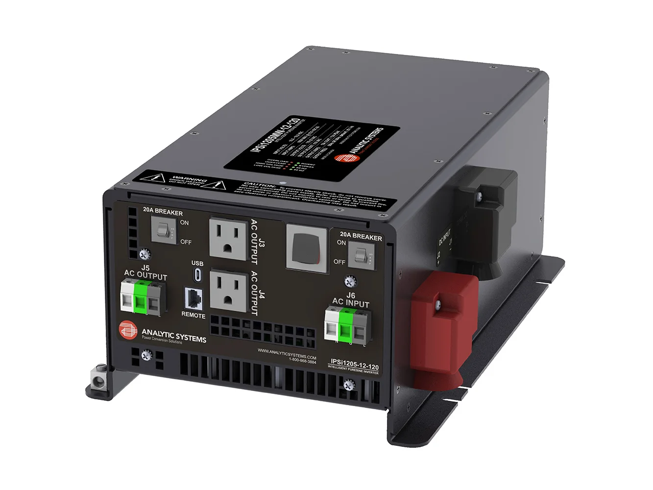 Analytic Systems AC Pure Sinewave Inverter 2400W 20-45V In 120VAC 60Hz Out AC Bypass