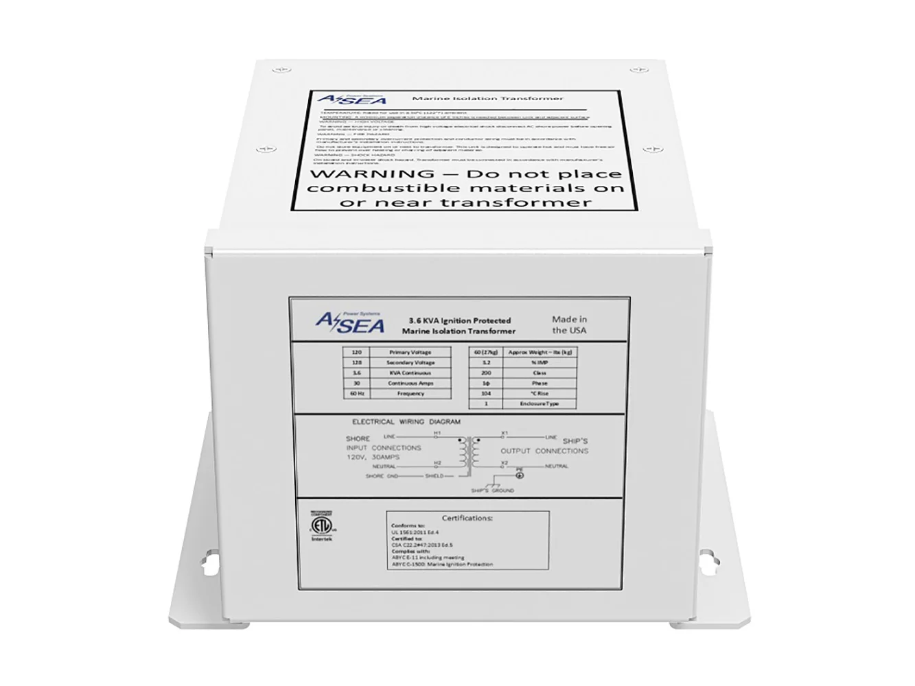 ASEA Power Systems 12 kVA Isolation Transformer