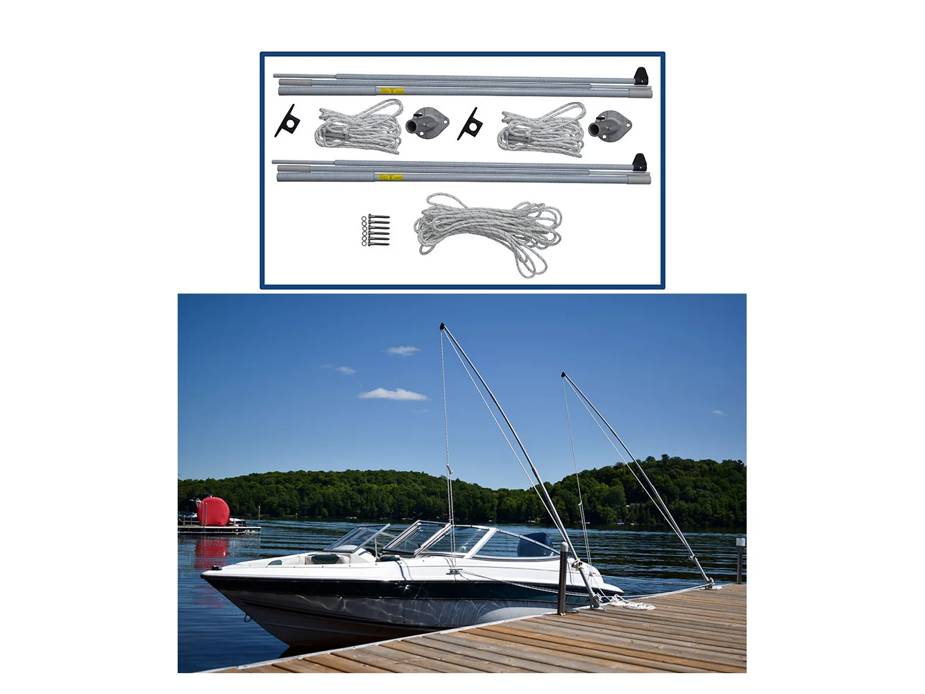 Dock Edge Supreme EZ-Stow Mooring Whips - 10' - 4,000lbs - Up to 21'